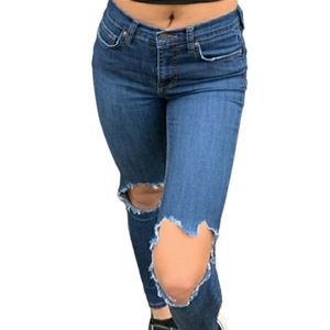 Free People Destroyed Knee Skinny Jeans size 26 (some stretch)